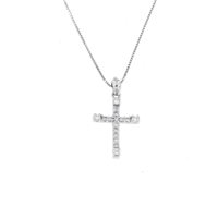Collier Roman Gioielli Femme in Or blanc Diamante 0.24 Ct CROCE-5-J - CROCE-5-J